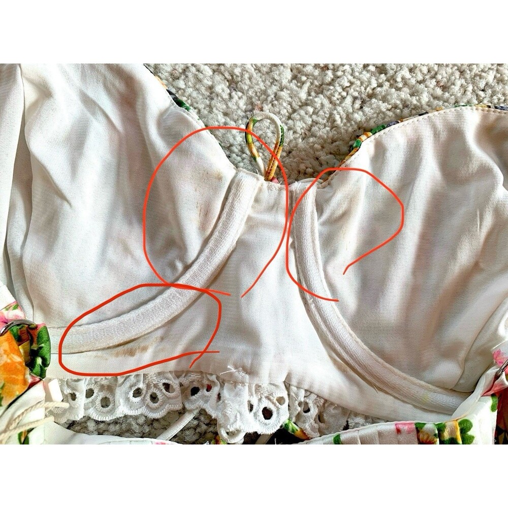 For Love And Lemons Rosalyn Floral Yellow Crop Top Bustier XL Cottage New - Picture 10 of 10